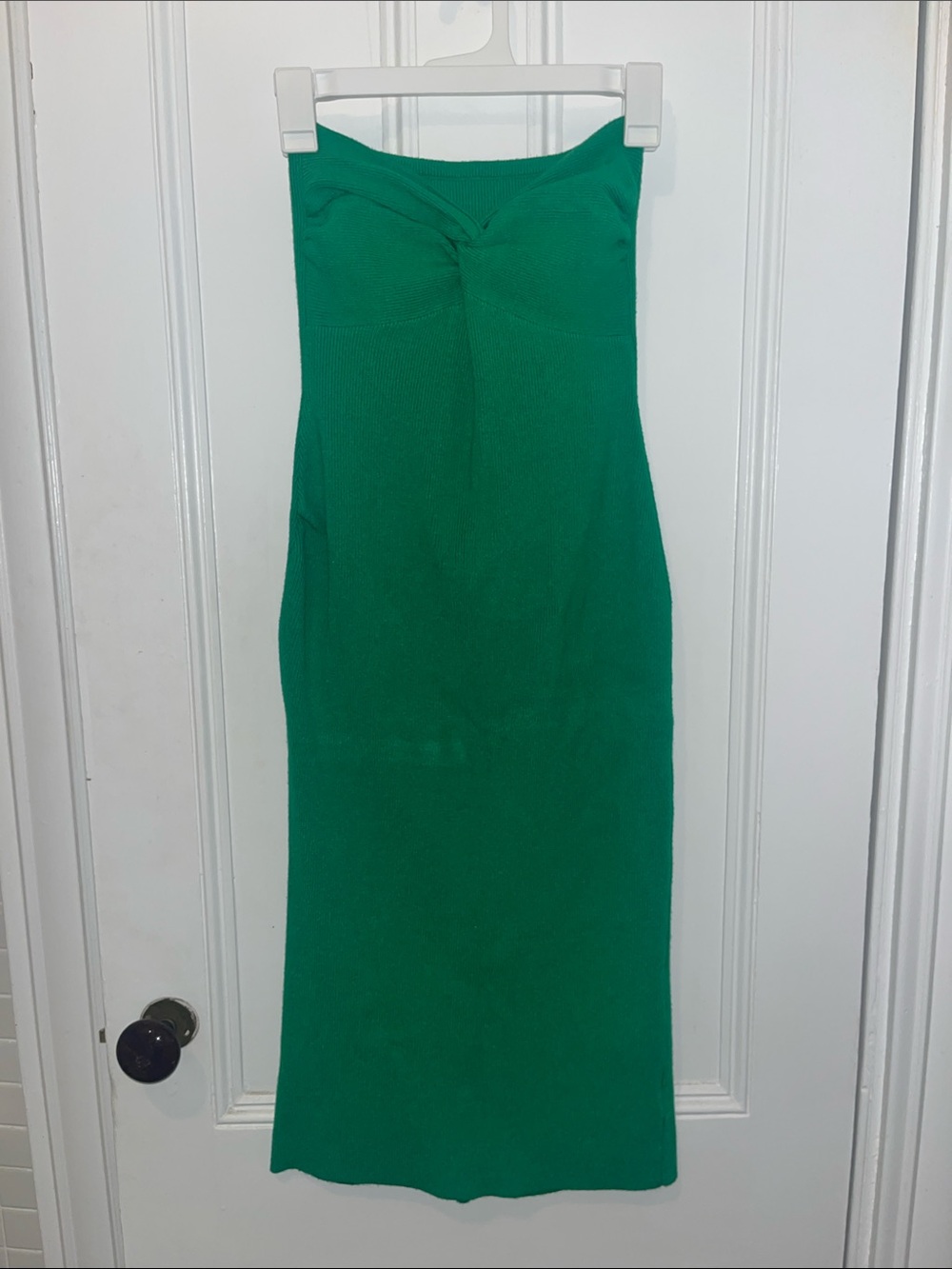 Strapless Green Bodycon Midi Dress